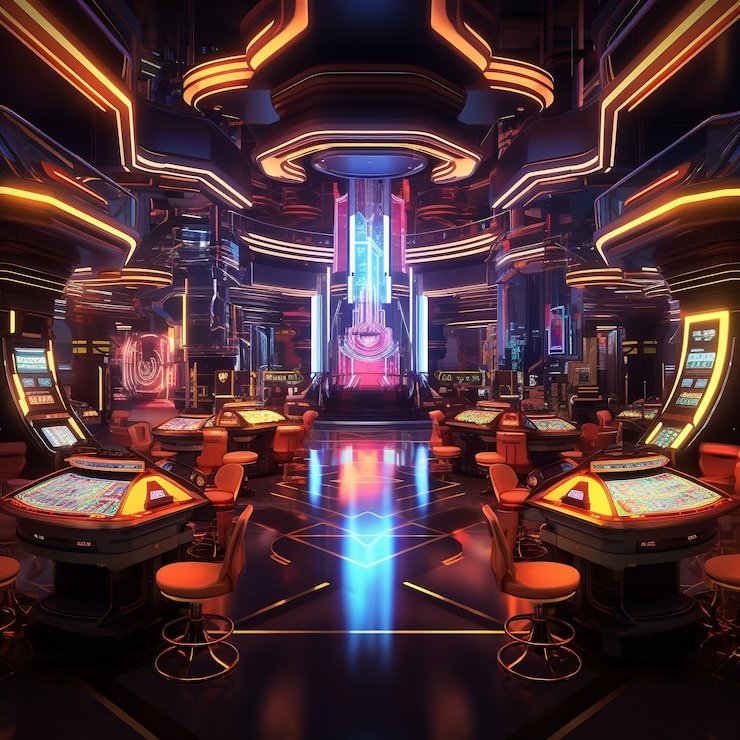 Meja blackjack dealer langsung Blueprint Gaming dengan kartu dan chip taruhan